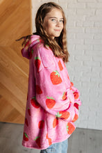 Load image into Gallery viewer, Kids Oversized Hoodie Blanket in Strawberry
