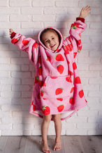 Load image into Gallery viewer, Kids Oversized Hoodie Blanket in Strawberry
