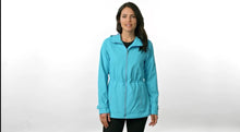 Load and play video in Gallery viewer, Ladies Scentsy rain jacket
