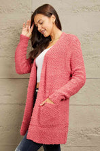 Load image into Gallery viewer, Zenana Falling For You Full Size Open Front Popcorn Cardigan
