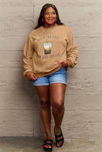 Load image into Gallery viewer, Simply Love Full Size NEVER TOO COLD FOR ICED COFFEE Round Neck Sweatshirt
