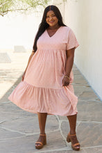 Load image into Gallery viewer, HEYSON Spring Baby Full Size Kimono Sleeve Midi Dress in Peach
