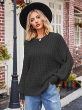 Load image into Gallery viewer, Round Neck Dropped Shoulder Sweater
