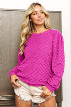 Load image into Gallery viewer, BiBi Round Neck Brushed Checker Top
