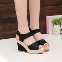 Load image into Gallery viewer, Lace Detail Open Toe High Heel Sandals
