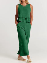 Load image into Gallery viewer, Full Size Round Neck Top and Wide Leg Pants Set
