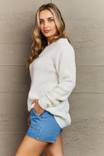 Load image into Gallery viewer, Zenana Cozy Season High Low Waffle Sweater Pullover in Ivory
