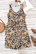 Load image into Gallery viewer, Leopard Buttoned Sleeveless Dress

