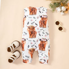 Load image into Gallery viewer, Baby Animal Print Round Neck Sleeveless Jumpsuit
