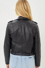 Load image into Gallery viewer, Faith Apparel Faux Leather Zip Up Biker Jacket
