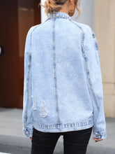 Load image into Gallery viewer, Distressed Denim Shacket

