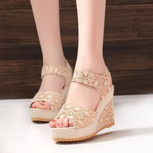 Load image into Gallery viewer, Lace Detail Open Toe High Heel Sandals
