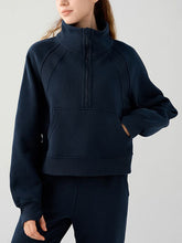 Load image into Gallery viewer, Half Zip Pocketed Active Sweatshirt
