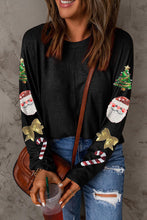 Load image into Gallery viewer, Christmas Element Sequin Round Neck T-Shirt
