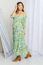 Load image into Gallery viewer, Davi &amp; Dani Floral Frill Trim Square Neck Midi Dress
