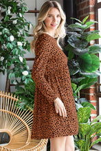 Load image into Gallery viewer, Printed Round Neck Long Sleeve Dress

