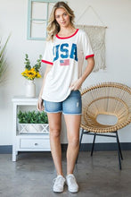 Load image into Gallery viewer, Heimish Full Size USA Contrast Trim Short Sleeve T-Shirt
