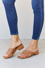Load image into Gallery viewer, Weeboo Step Into Summer Criss Cross Wooden Clog Mule in Brown
