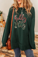 Load image into Gallery viewer, HOLLY JOLLY Sequin Round Neck Sweatshirt
