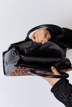 Load image into Gallery viewer, David Jones Leopard Contrast Rivet Handbag
