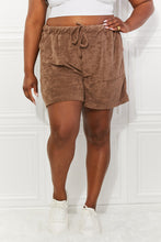 Load image into Gallery viewer, Zenana Full Size Poolside Pretty Terrycloth Drawstring Shorts in Mocha
