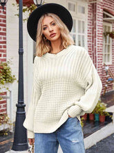 Load image into Gallery viewer, Round Neck Dropped Shoulder Sweater
