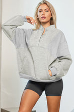 Load image into Gallery viewer, Half Zip Dropped Shoulder Sweatshirt
