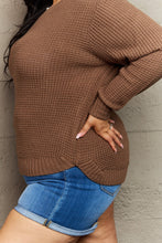 Load image into Gallery viewer, Zenana Breezy Days Plus Size High Low Waffle Knit Sweater
