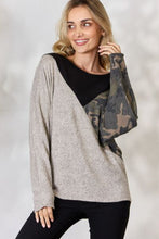 Load image into Gallery viewer, BiBi Brushed Hacci Color Block Long Sleeve Top
