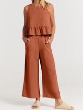 Load image into Gallery viewer, Full Size Round Neck Top and Wide Leg Pants Set
