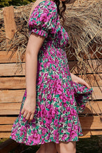 Load image into Gallery viewer, Floral Flounce Sleeve Tiered Dress
