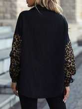 Load image into Gallery viewer, Leopard Print Buttoned Dropped Shoulder Jacket
