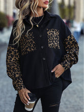 Load image into Gallery viewer, Leopard Print Buttoned Dropped Shoulder Jacket
