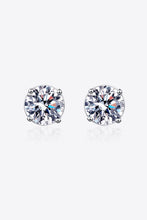 Load image into Gallery viewer, 2 Carat Moissanite Rhodium-Plated Stud Earrings
