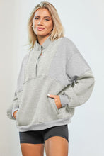 Load image into Gallery viewer, Half Zip Dropped Shoulder Sweatshirt
