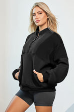 Load image into Gallery viewer, Half Zip Dropped Shoulder Sweatshirt
