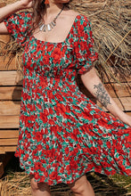 Load image into Gallery viewer, Floral Flounce Sleeve Tiered Dress
