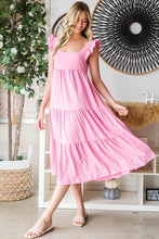 Load image into Gallery viewer, Reborn J Ruffled Sleeveless Tiered Midi Dress
