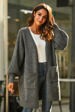 Load image into Gallery viewer, Drop Shoulder Ribbed Trim Open Front Cardigan
