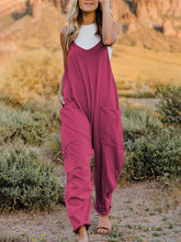 Load image into Gallery viewer, Full Size Sleeveless V-Neck Pocketed Jumpsuit
