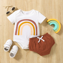 Load image into Gallery viewer, Round Neck Rainbow Shape Bodysuit and Shorts Set
