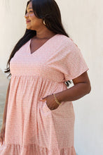 Load image into Gallery viewer, HEYSON Spring Baby Full Size Kimono Sleeve Midi Dress in Peach
