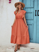 Load image into Gallery viewer, Ruffled Surplice Cap Sleeve Dress
