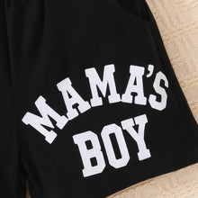 Load image into Gallery viewer, Kids MAMA&#39;S BOY Graphic Short Sleeve Hoodie and Shorts Set
