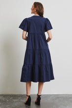 Load image into Gallery viewer, HEYSON Full Size Cotton Poplin Ruffled Tiered Midi Dress
