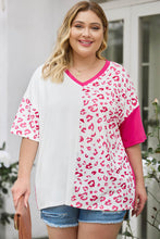 Load image into Gallery viewer, Plus Size Leopard V-Neck T-Shirt
