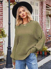 Load image into Gallery viewer, Round Neck Dropped Shoulder Sweater
