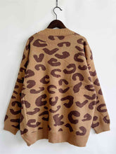Load image into Gallery viewer, Leopard Button Front Cardigan with Pockets
