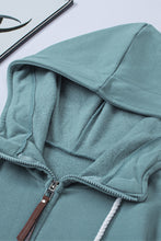 Load image into Gallery viewer, Half Zip Patch Pocket Drawstring Hoodie
