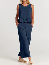 Load image into Gallery viewer, Full Size Round Neck Top and Wide Leg Pants Set
